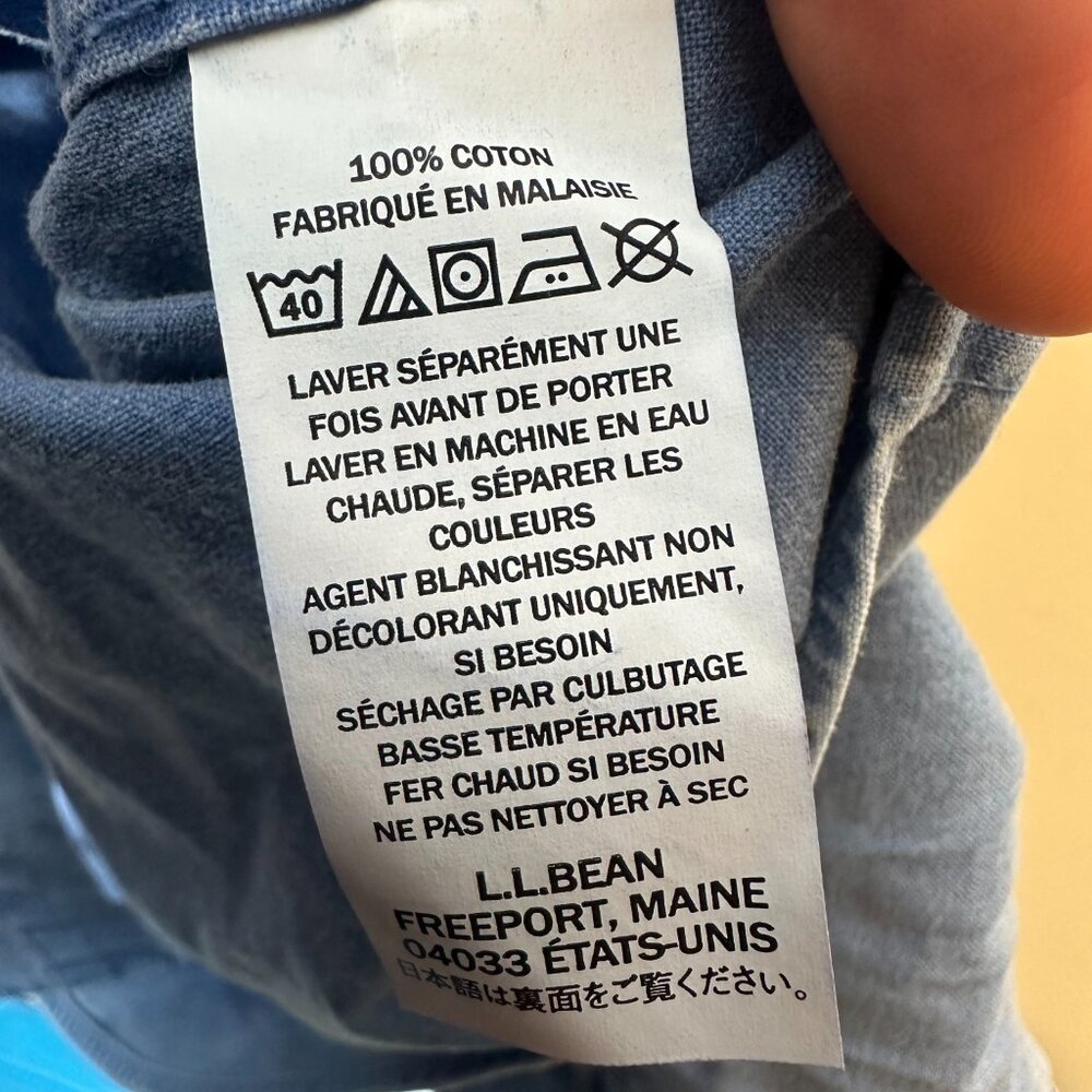 L.L.Bean Denim Sunwashed Canvas Shirt Traditional Fit Size M ptp22 - Picture 5 of 9